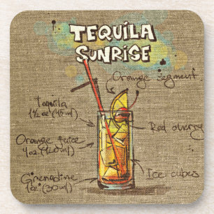 Tequila Sunrise Cocktail Dessous de verre de boiss
