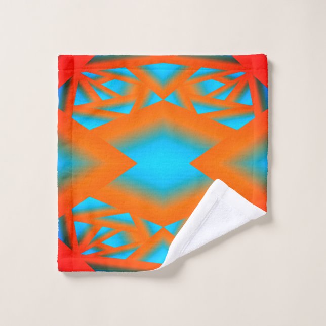 Tequila Sunrise Ombré Géométrique Art Abstrait (Gant de toilette)