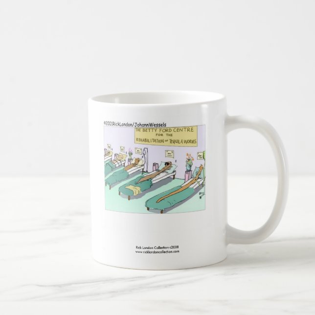 Tequila Worm Rehab Drôle Drôle Cartoon Café Mug (Droite)