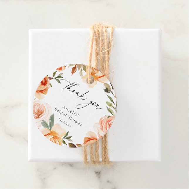 Terme Automne Floral Merci Favoriser les étiquette (En situation)