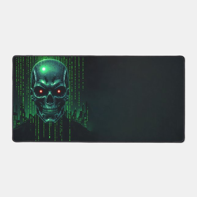 Terminator Matrix Desk Mat - Cyberpunk Pixel Art (Recto)