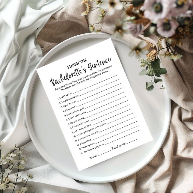terminer la phrase nuptiale douche carte de jeu (Créateur téléchargé)