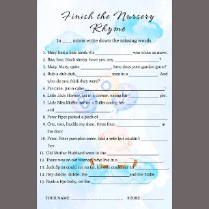 Terminer le jeu de rime de la pépinière