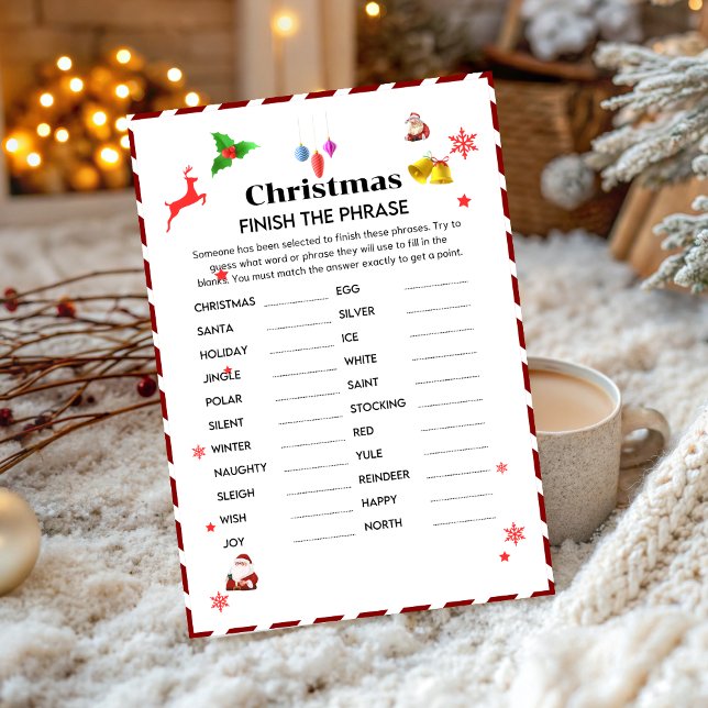 Terminez la carte de jeu de fête de Noël (Créateur téléchargé)