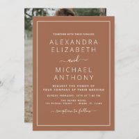 Terra Cotta Boho Mariage Photo Invitation