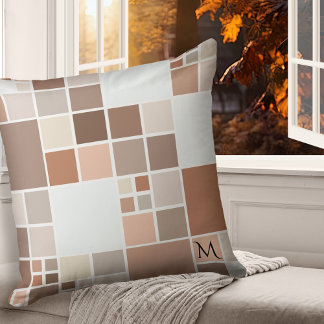 Terra Cotta Café Chic Mosaïque Motif Coussin