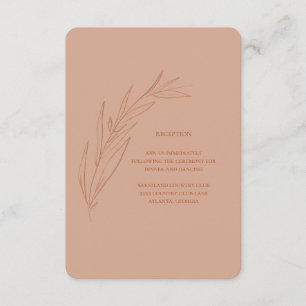 Terra Cotta - Carte de la réception de mariage