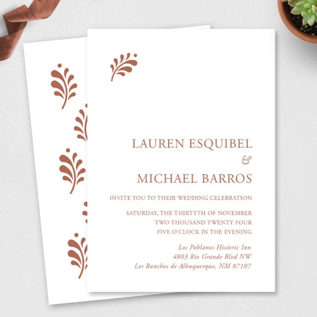 Terra Cotta Faire-part de mariage mexicaine (Terra Cotta Mexican Wedding Invitation by Fiesta Valley Print)