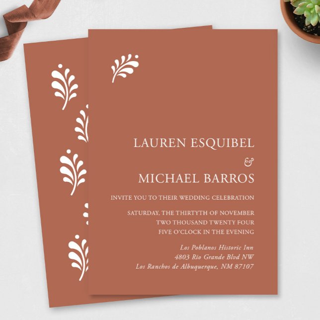 Terra Cotta Faire-part de mariage mexicaine (Terra Cotta Mexican Wedding Invitation by Fiesta Valley Print)