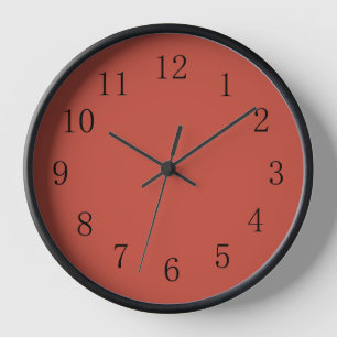 Terra Cotta Rouge Terre Tone Cuisine Mur Horloge