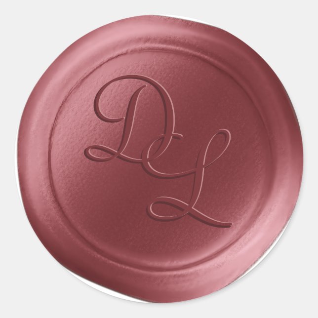 Terra Rosa 2 Lettre Monogramme Stickers Cire Sceau (Devant)