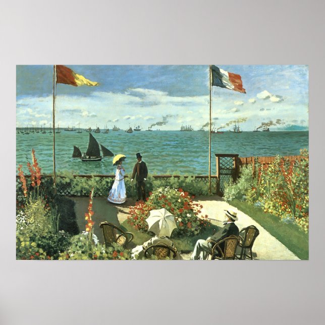 Terrace at St. Adresse, 1867,  Monet Poster (Devant)
