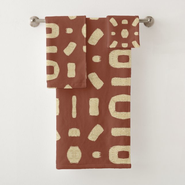 Terracotta Africaine Comme Kente Kuba Tissu De Bou (En situation)