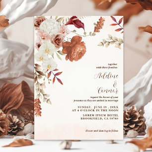 Terracotta Automne Automne Floral Boho Mariage rus