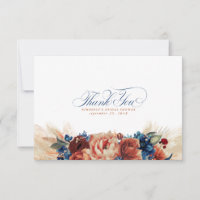 Terracotta Bleu Marine Floral Boho Petit Merci