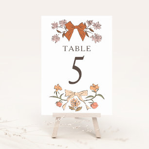 Terracotta Boho Bows Mariage Numéro de table