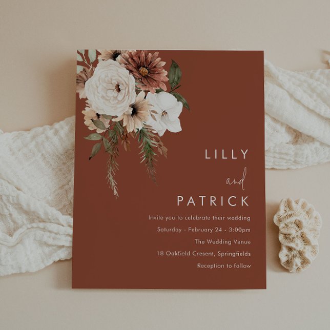 Terracotta Boho Budget Faire-part de mariage (Créateur téléchargé)