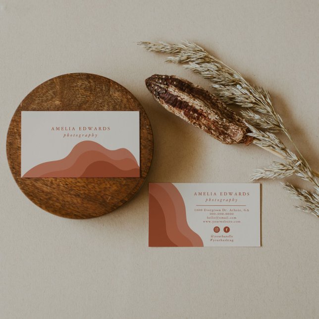 terracotta boho carte de visite entreprise moderne (Créateur téléchargé)