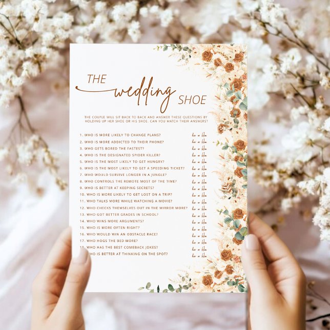 Terracotta Boho Pampas Floral Mariage jeu de chaus (Créateur téléchargé)