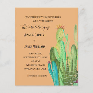 Terracotta Cactus Désert Mexique Mariage d'aquarel