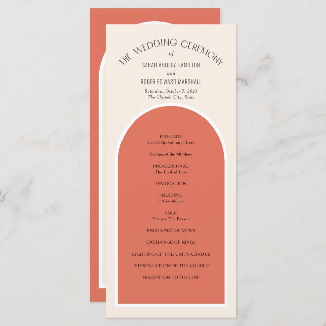 Terracotta désert tons terre simple Arc moderne (Devant / Derrière)