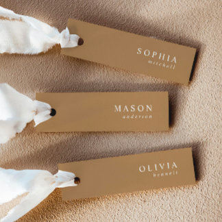 Terracotta Elégant Nom de mariage Place Cartes