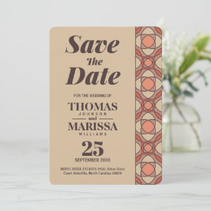 Terracotta et Mauve Art Deco Save the Date QR