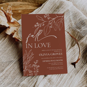 Terracotta Fall in Love Bridal Shower Invitation