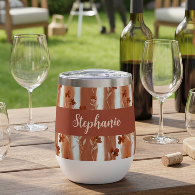 Terracotta Fleur Sauvage Personnalisé Boho  (Créateur téléchargé)