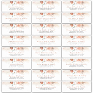 Terracotta Floral Individuel Étiquettes de adresse