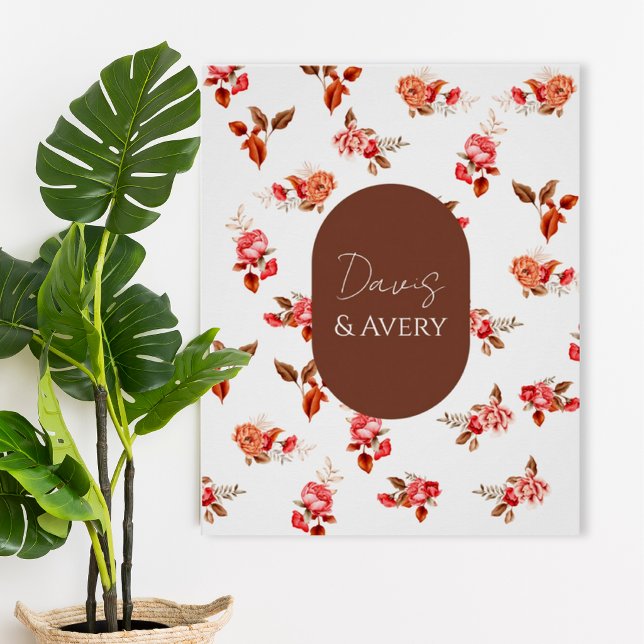 Terracotta Floral Wedding Welcome Poster (Créateur téléchargé)