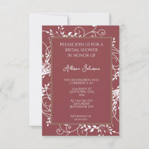Terracotta Flourish Bridal Douche Invitation