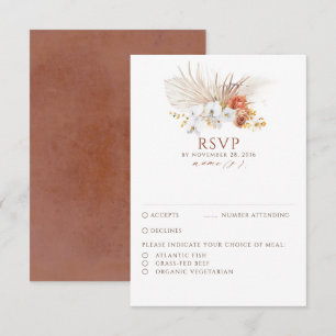 Terracotta Foliage Boho Wedding RSVP