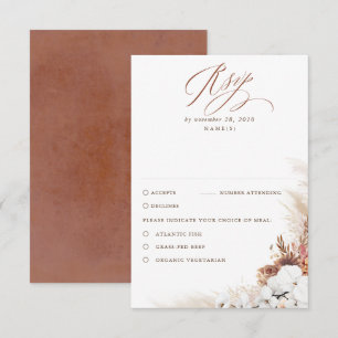 Terracotta Foliage Boho Wedding RSVP