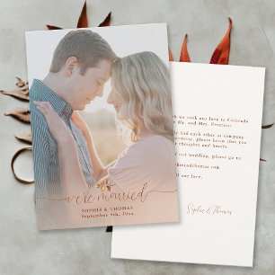 Terracotta Foliage Photo Elopement Faire-part