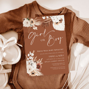 Terracotta Girl or Boy Genre Reveillez Invitation