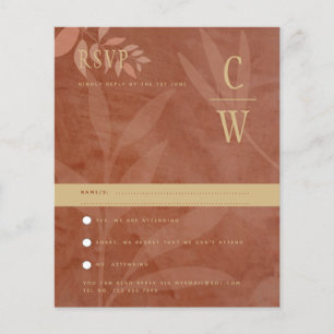 Terracotta Gold Mariage de automne Feuilles Modern