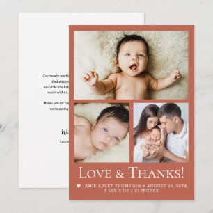 Terracotta Love & Merci Baby Photo Naissance