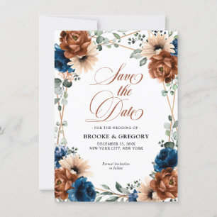 Terracotta Marine Blue Green Enregistrer la date