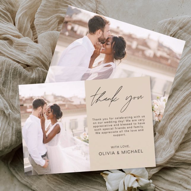 Terracotta Minimaliste Merci Mariage Photo (Créateur téléchargé)