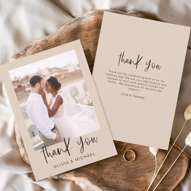 Terracotta Minimaliste Merci Mariage Photo (Créateur téléchargé)