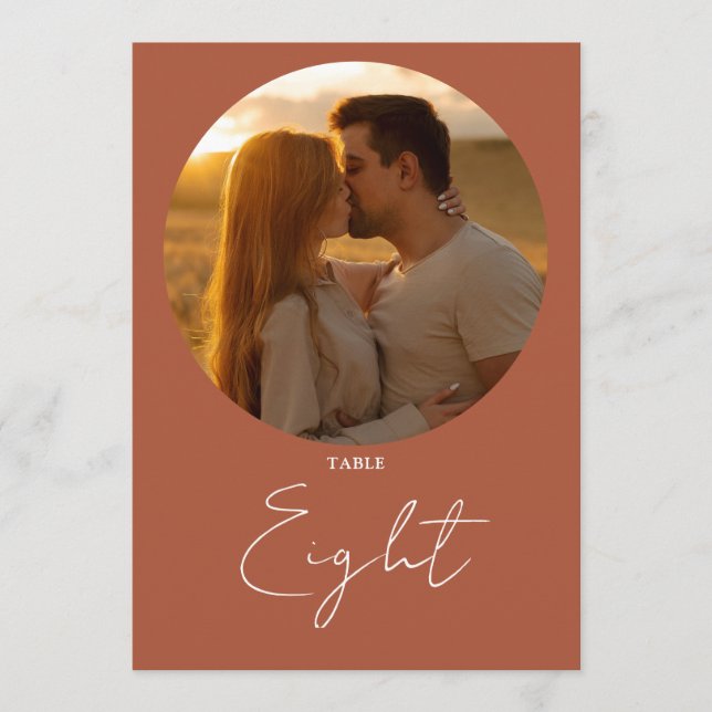 Terracotta Moderne Minimaliste Numéro De Table De  (Devant)