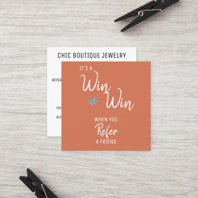 Terracotta moderne Référer une carte de recommanda (Devant/Arrière en situation)