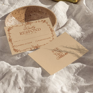 Terracotta Orange Brûlé Floral Boho Mariage RSVP