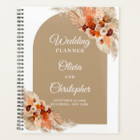 Terracotta pampas herbe boho arch cuivre mariage