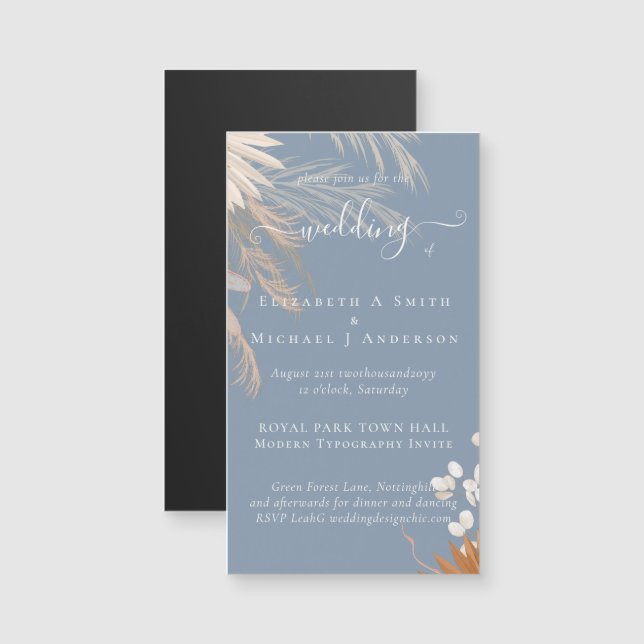 Terracotta Pampas Mariage Tropical Grass (Devant / Derrière)