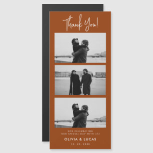 Terracotta Photo Bande Mariage magnétique Merci