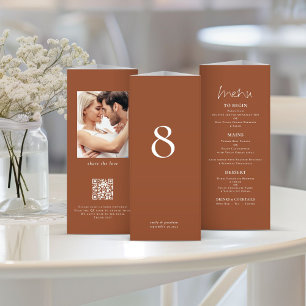 Terracotta Photo Mariage Menu Table Pas Triple