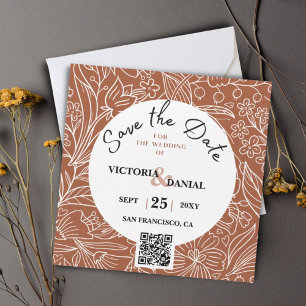 Terracotta QR Code Modern Chic Minimalist Wedding