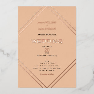  Terracotta & Rose or minimaliste invitation